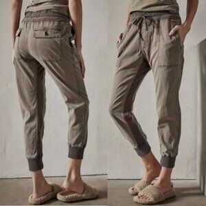 James Perse Jogger Pant Women Size S Mixed Media Jersey Panel Pull On Pockets